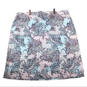 Talbots Woman Pastel Paisley Slight A Line Skirt
